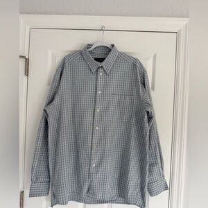 Ermenegildo Zegna Blue Checkered Button Down Shirt